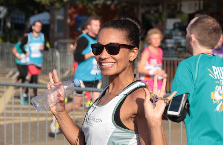 Woman smiling marathon