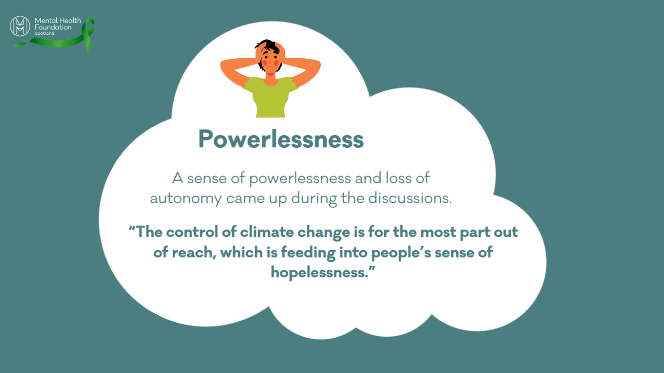 A graphic with the text 'powerlessness'