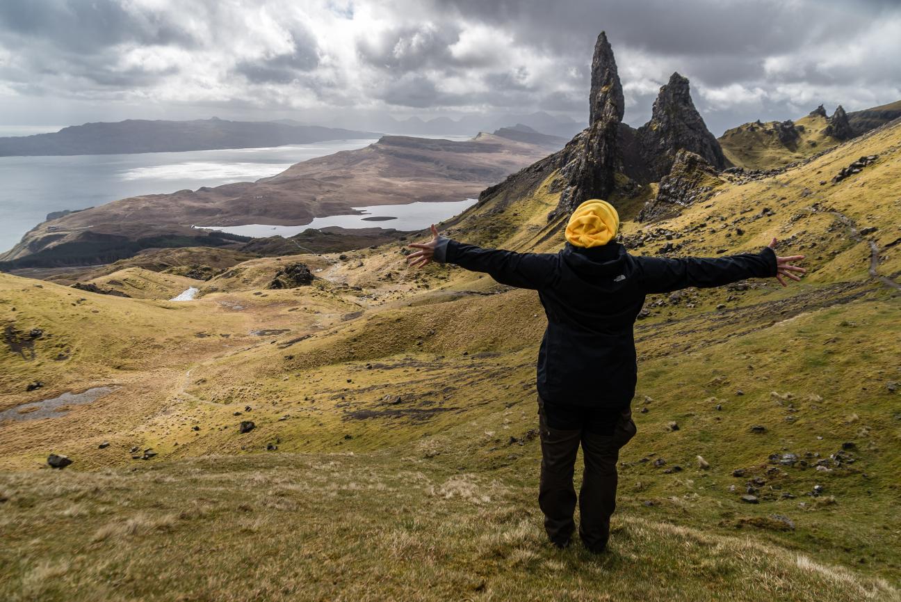 Photo of a person enjoying Scotland's countryside