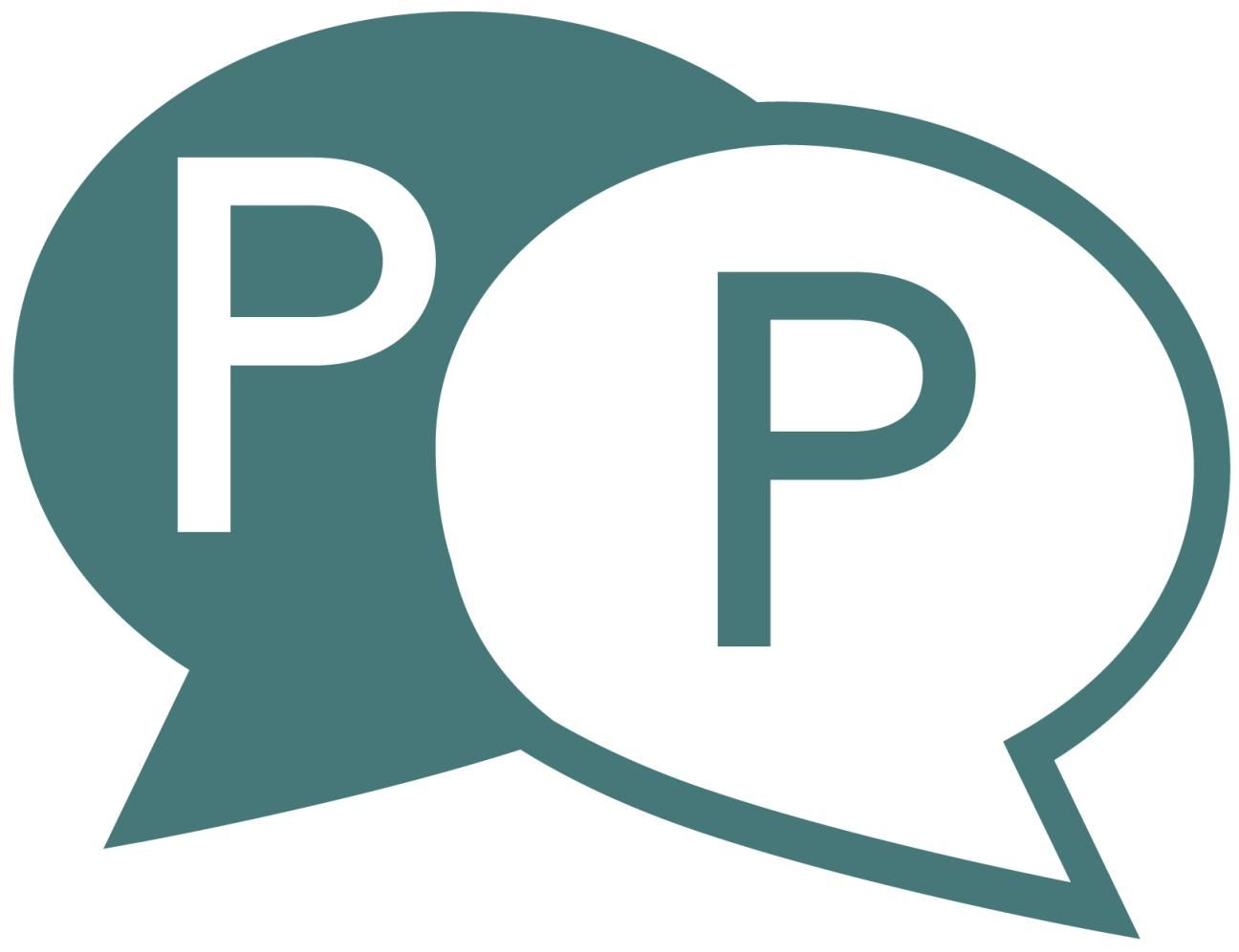 Peer Education Project logo of two speech bubbles with "P" in each