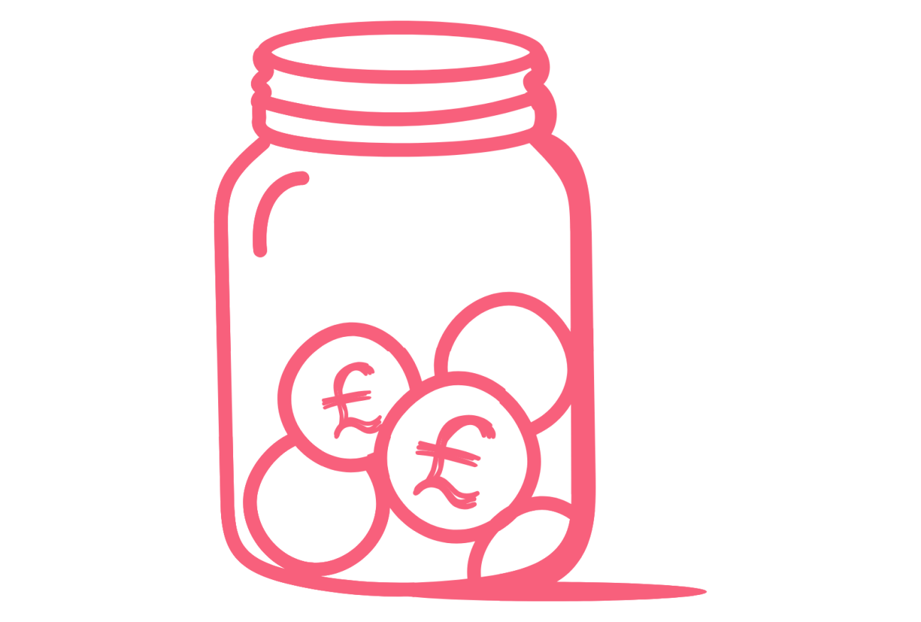 illustration of pound coins in a jar