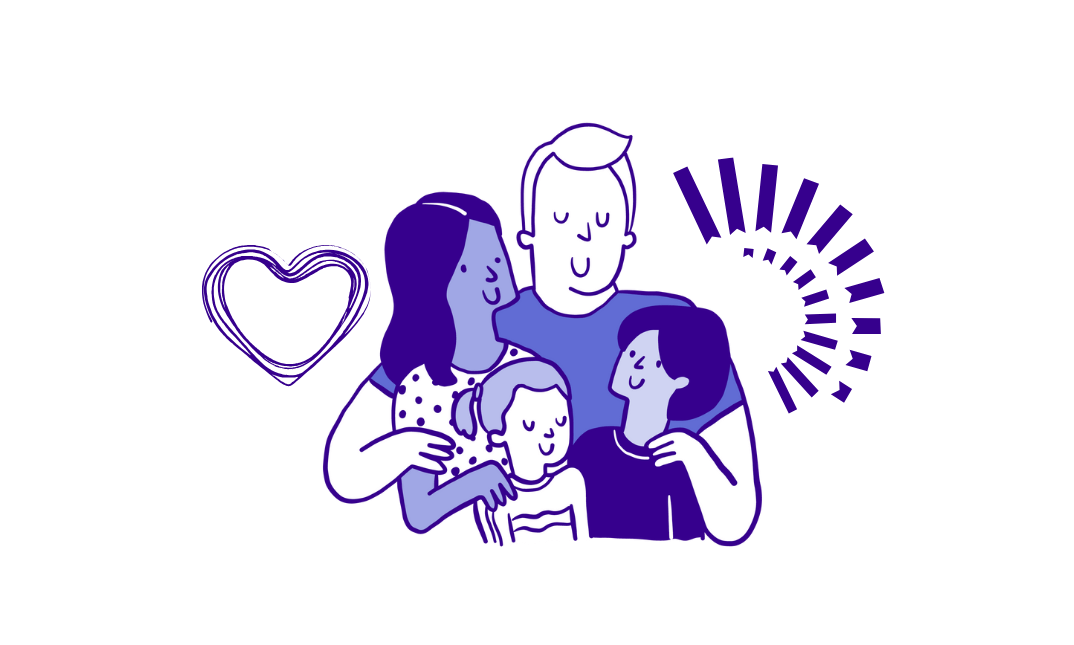 Drawing of a family of 4