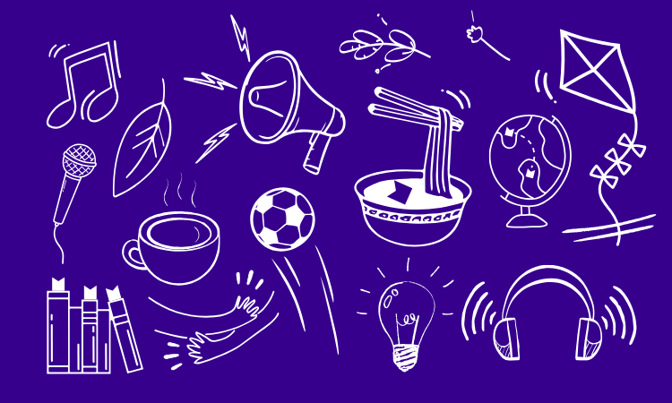 Illustration of various actions to support mental health