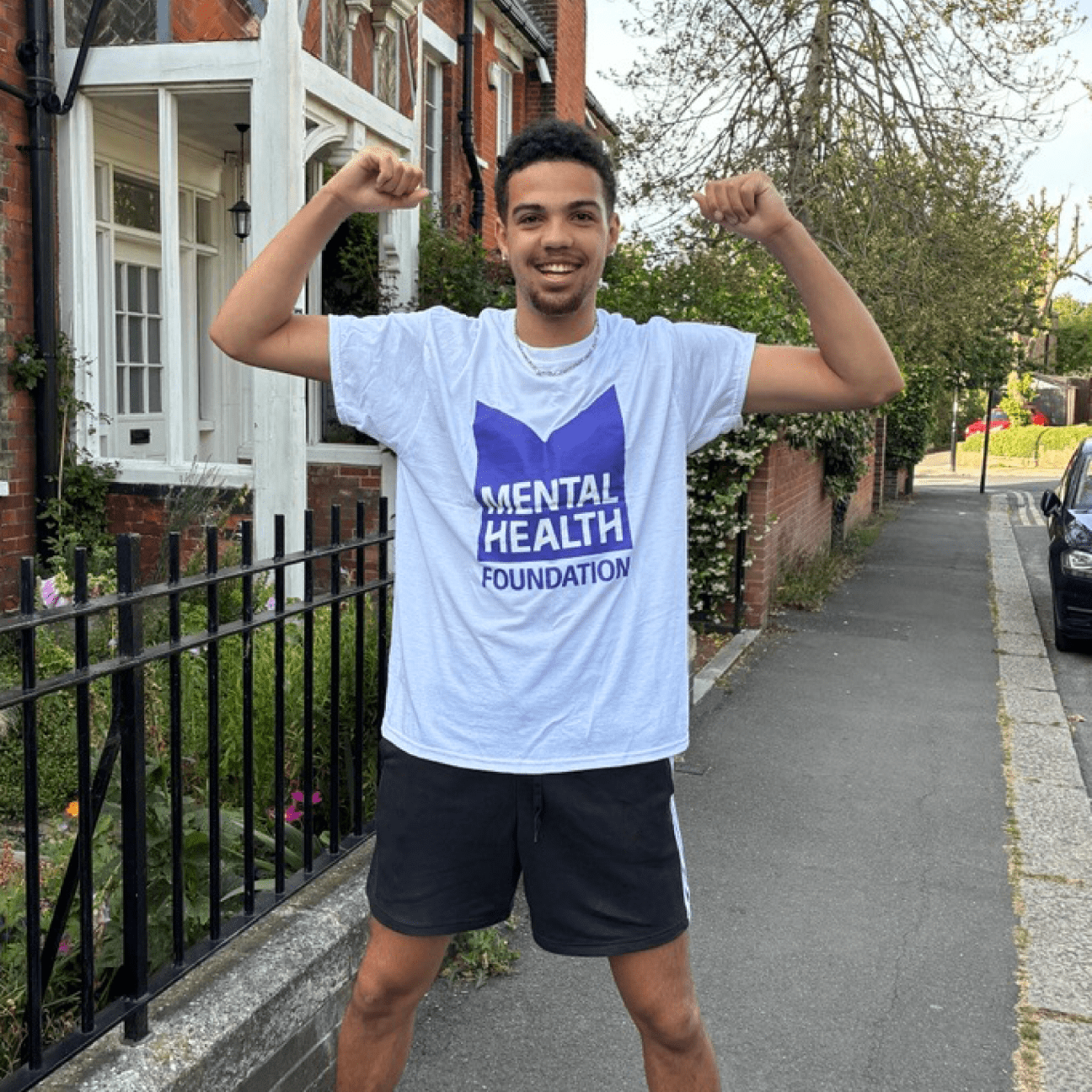 Runner wearing Mental Health Foundation t-shirt