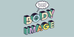Body image graphic on a green background