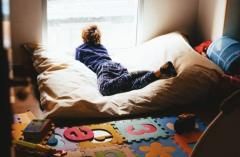 Photo of a child on a bean bag