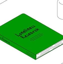 Graphic of a book with the title 'loneliness research'