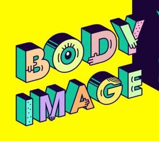 Colourful graphic with the text 'body image'