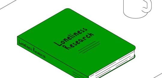 Graphic of a book with the title 'loneliness research'
