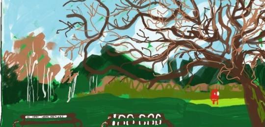 A drawing of a park, drawn by Jolie