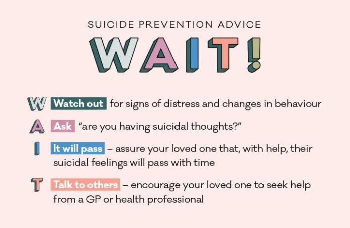 WAIT suicide prevention infographic