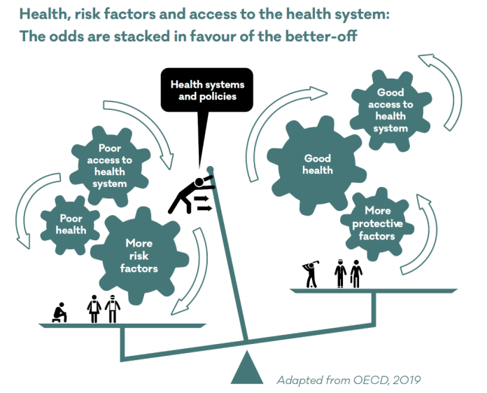 Health, risk factors and access to the health system - infographic