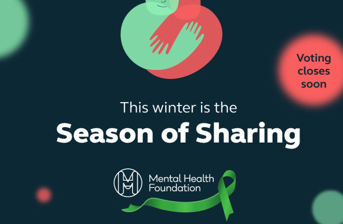 Festive themed card saying "Season of Sharing"