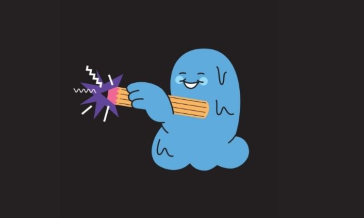 Illustration of a character holding a pencil