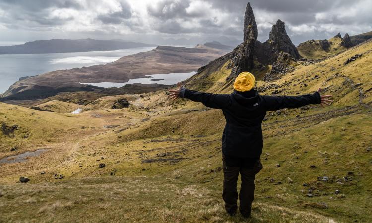 Photo of a person enjoying Scotland's countryside