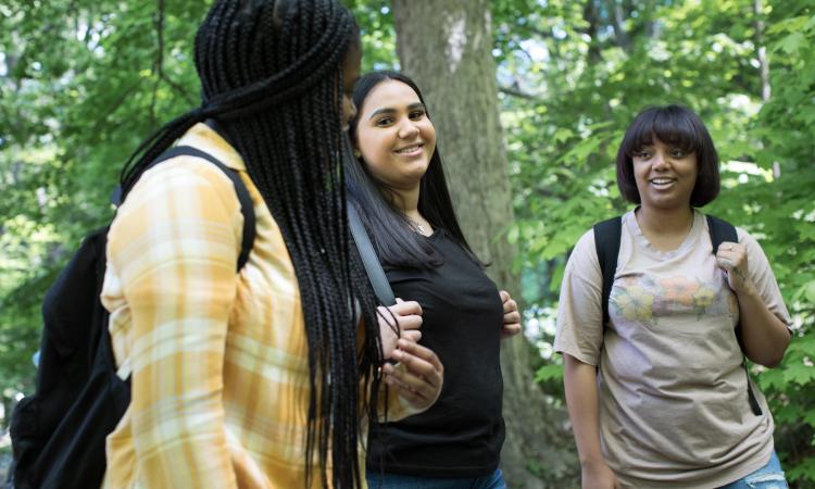 Photo of three children in nature