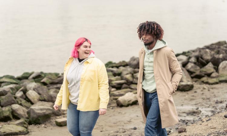 Couple walking in nature