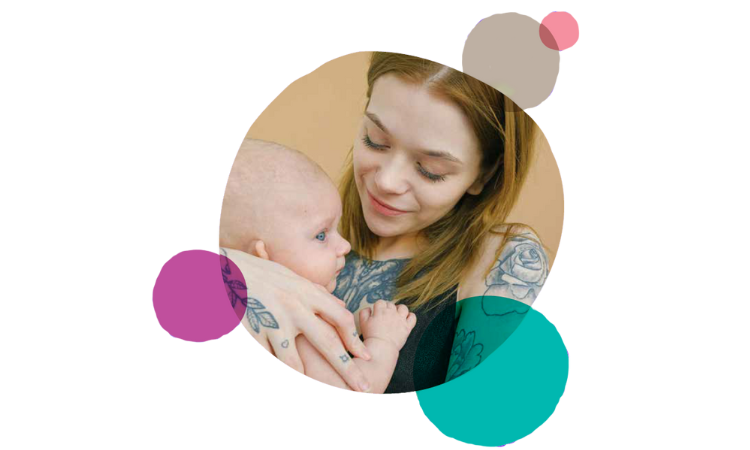 A young mum holding her baby 