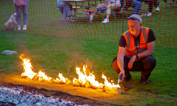 Firewalk being set alight