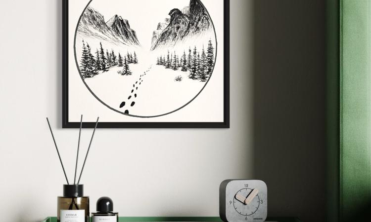 framed painting on a wall 