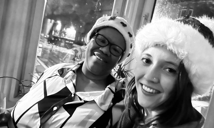 Menesia and her friend 