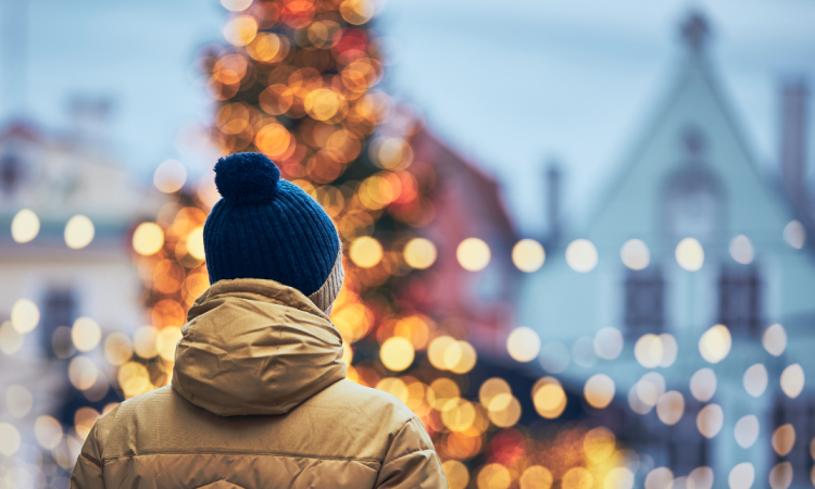 person alone at Christmas 