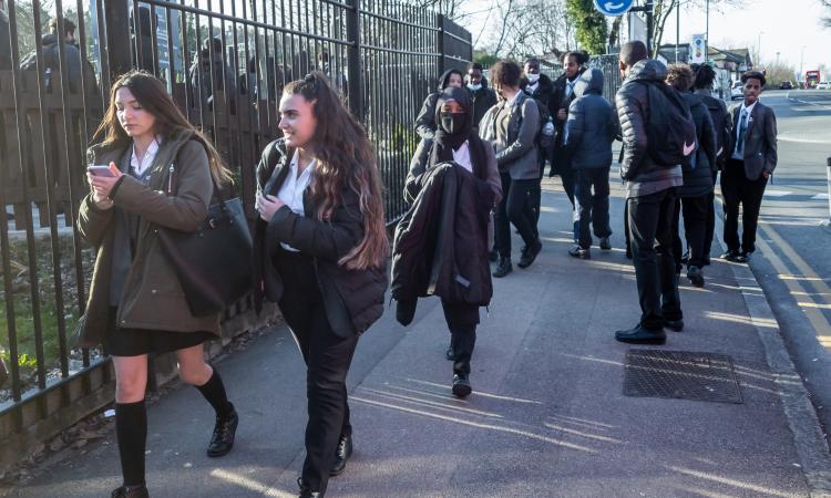 children at school gates