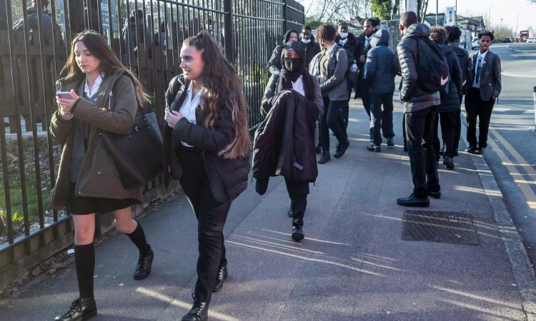 young people at school gates