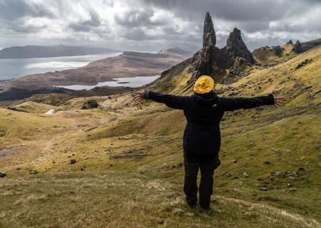 Photo of a person enjoying Scotland's countryside